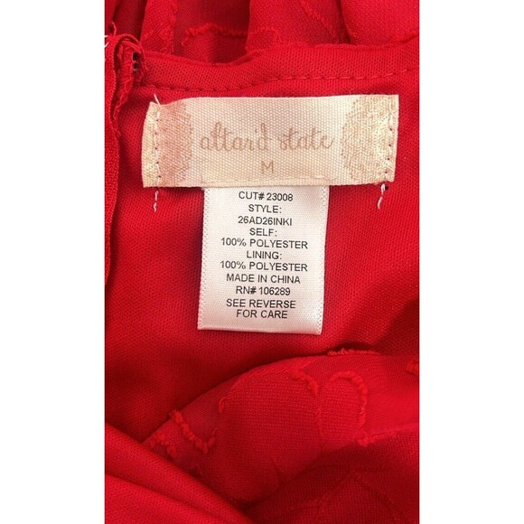 Women’s Altar’d State Dress    sleeveless V-Neck Cocktail Dress Red‎  Sz M - Picture 4 of 6